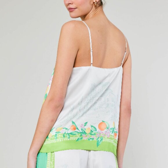 NEW! $85 CURRENT AIR Tuscan Citrus Cami AMALFI Green Lemon Garden M 8 10 - Picture 6 of 7